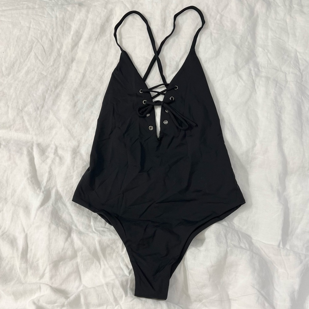 Subdued Black One-Piece Swimsuit